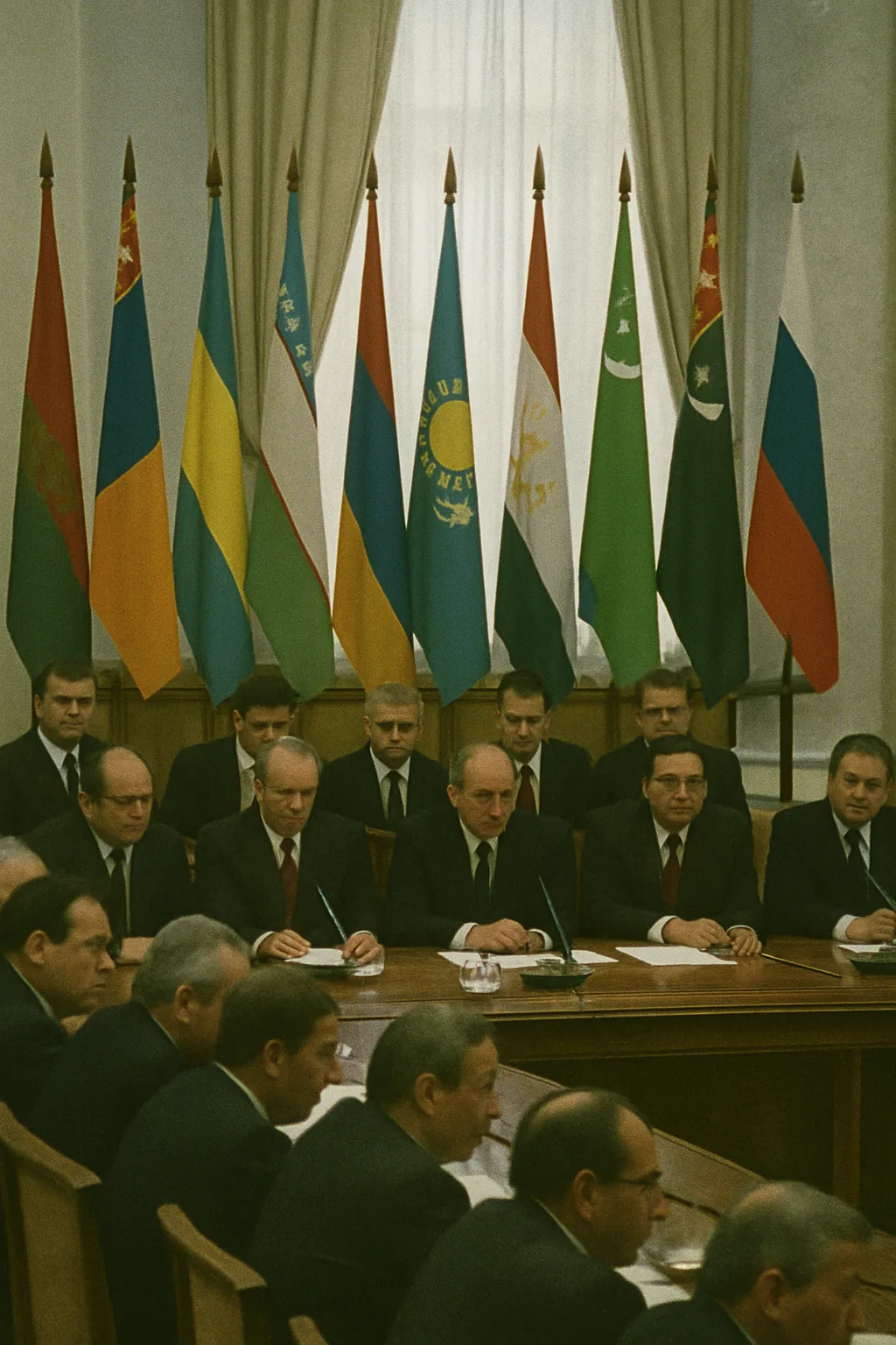 Алма-Ата, 21 декември 1991 г. — лидерите на единайсет републики на обща маса